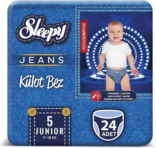 Sleepy 5 Numara Junior (24 Adet) (11-18 kg) Jeans Külot Bez
