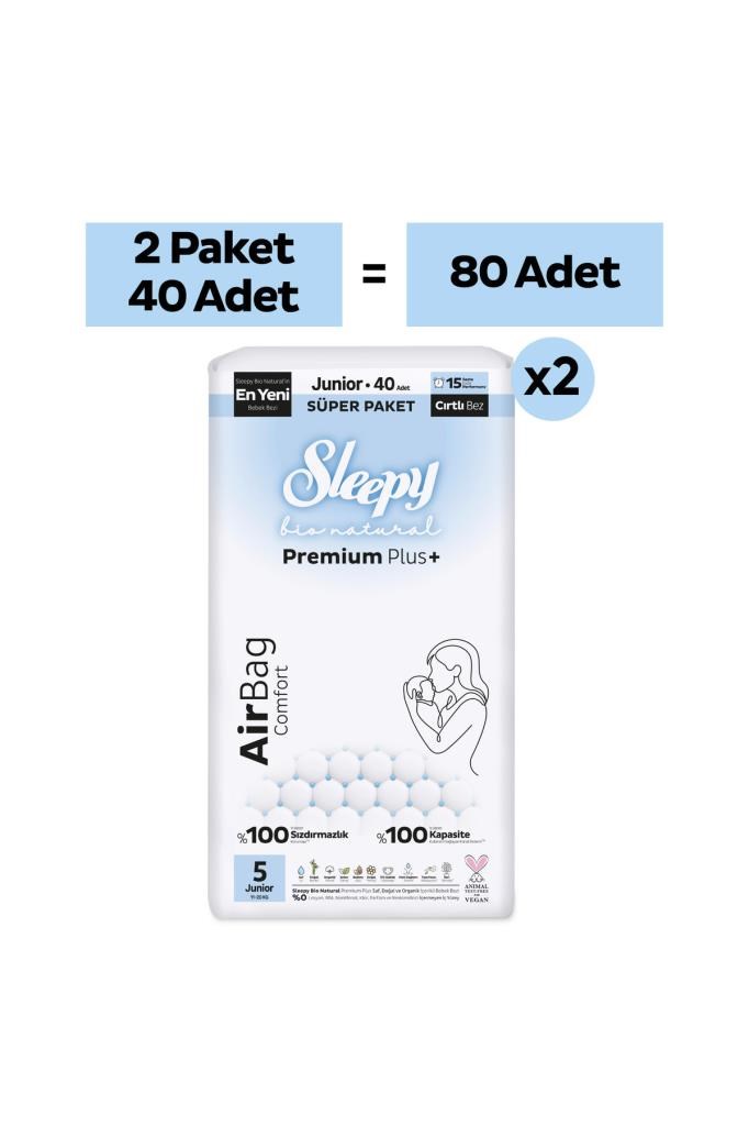Sleepy Bio Natural Premium Plus Airbag Comfort Avantaj Paketi Bebek Bezi 5 Numara Junior 80 Adet