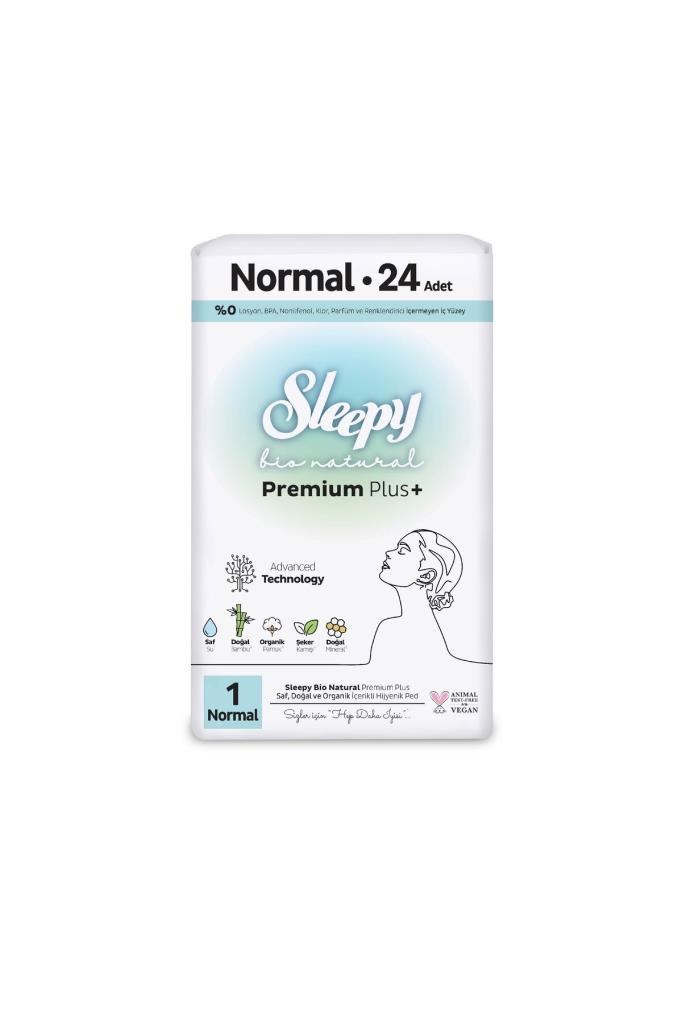 Sleepy Bio Natural Premium Plus Hijyenik Ped Normal 24 Adet Ped