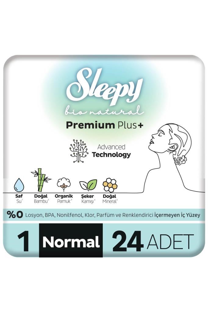Sleepy Bio Natural Premium Plus Hijyenik Ped Normal 24 Adet Ped