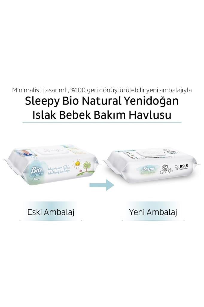 Sleepy Bio Natural Yenidoğan Islak Bebek Bakım Havlusu 24x40 (960 Yaprak)