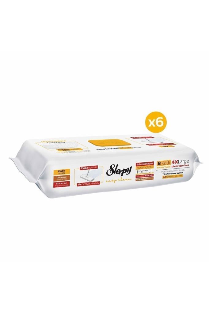 Sleepy Easy Clean Arap Sabunu Katkılı Mopa Uyumlu Yer Temizlik Havlusu&mendili 6x50 (300 YAPRAK)