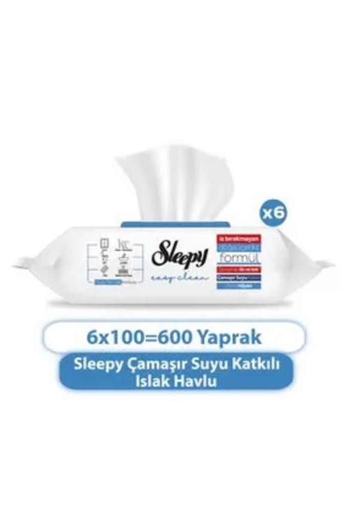 Sleepy Easy Clean Çamasır Suyu Katkılı Yüzey Temizlik Havlusu&Mendili 6x100 (600 Yaprak)
