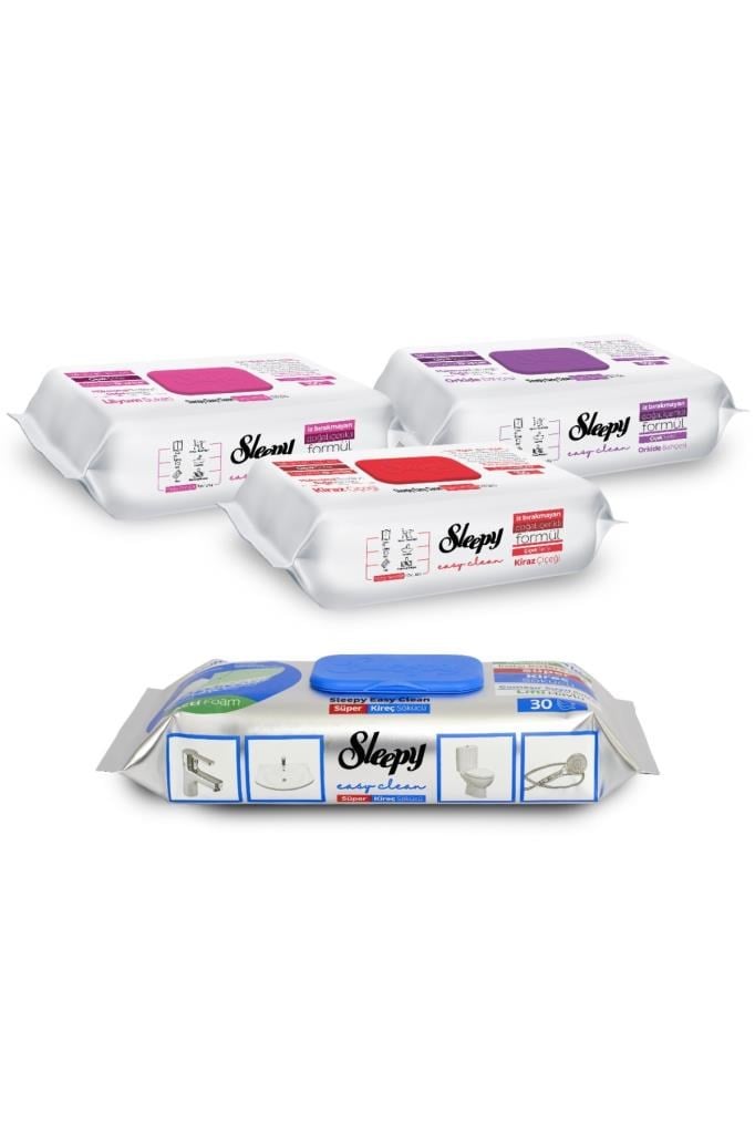 Sleepy Easy Clean Çiçek Serisi&Süper Kireç Sökücü Yüzey Temizlik Havlusu&Mendili(3x100+30)
