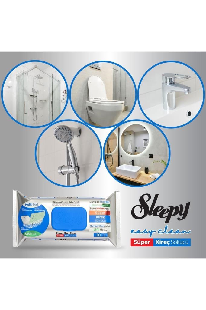 Sleepy Easy Clean Süper Yağ Çözücü&kireç Sökücü Yüzey Temizlik Havlusu&mendili 2x30 (60 YAPRAK)