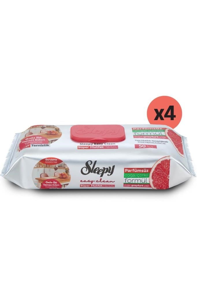 Sleepy Easy Clean Süper Yüzey Temizlik Mutfak Havlusu&mendili Greyfurt Yağlı 4x50 (200 YAPRAK)