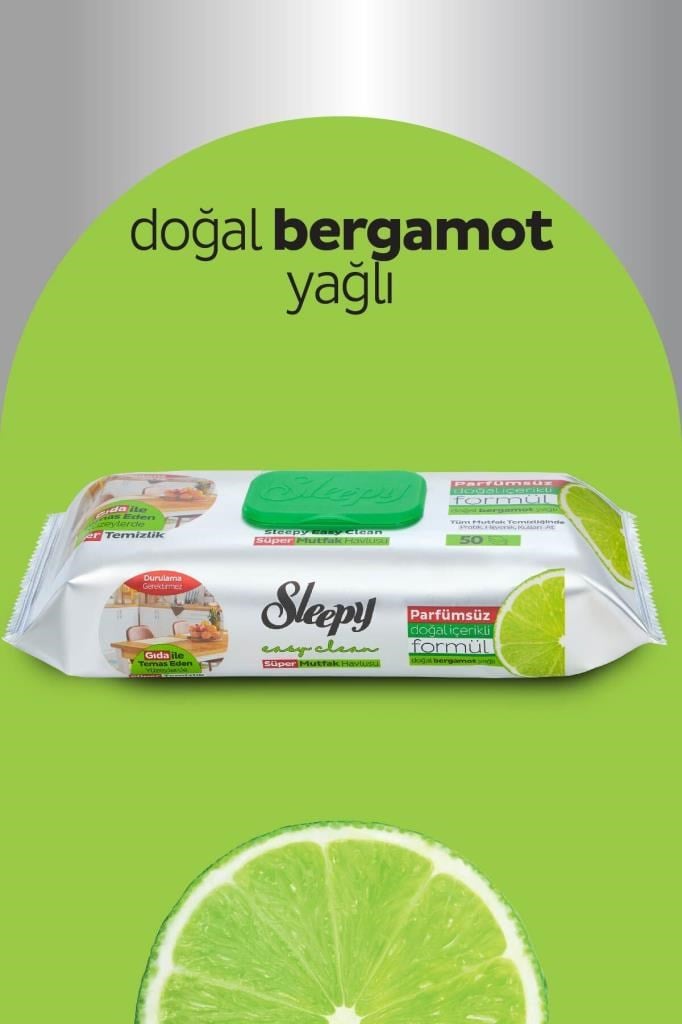 Sleepy Easy Clean Süper Yüzey Temizlik Mutfak Havlusu&mendili Bergamot Yağlı 4x50 (200 YAPRAK)