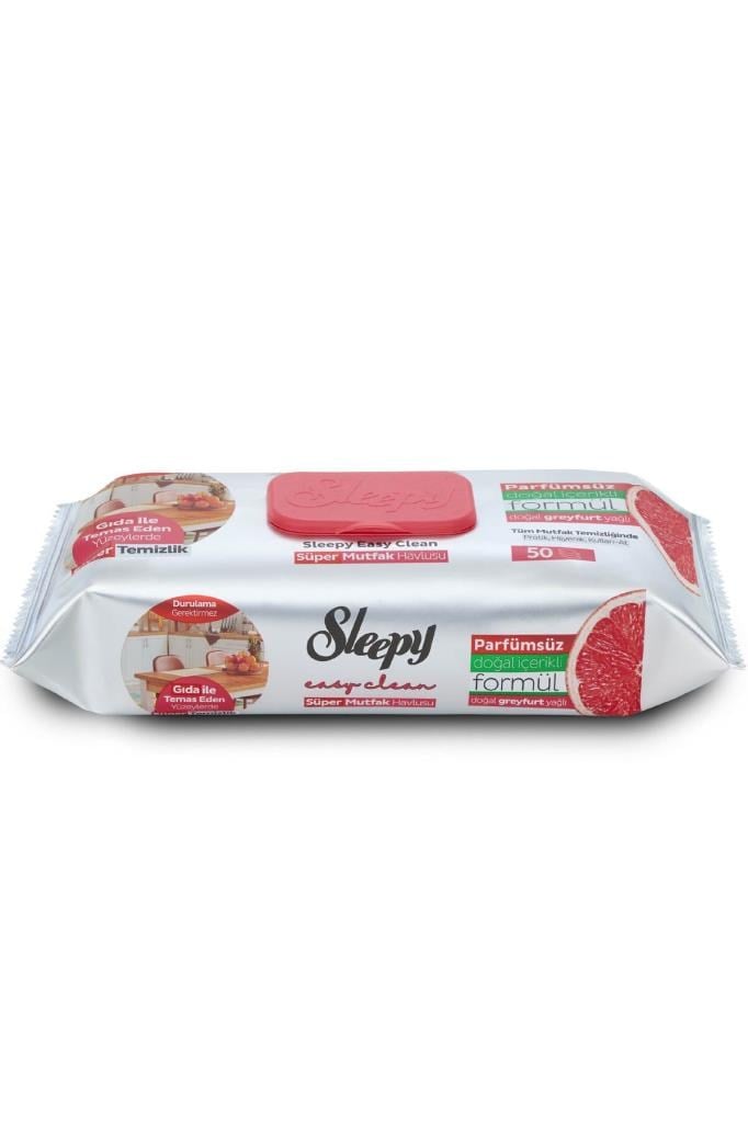 Sleepy Easy Clean Süper Yüzey Temizlik Mutfak Havlusu&Mendili Greyfurt Yağlı 50 Yaprak