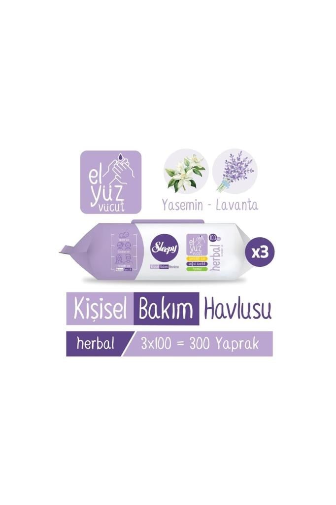 Sleepy Herbal Kişisel Bakım Havlusu 3x100 (300 Yaprak)