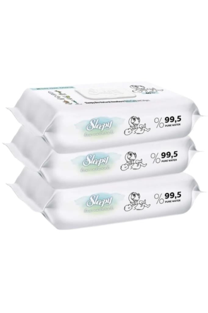 Sleepy Islak Havlu Mendil Bio Natural 40 Yaprak Yeni Doğan (3 Lü Pk) Plastik Kapaklı 120 Yaprak