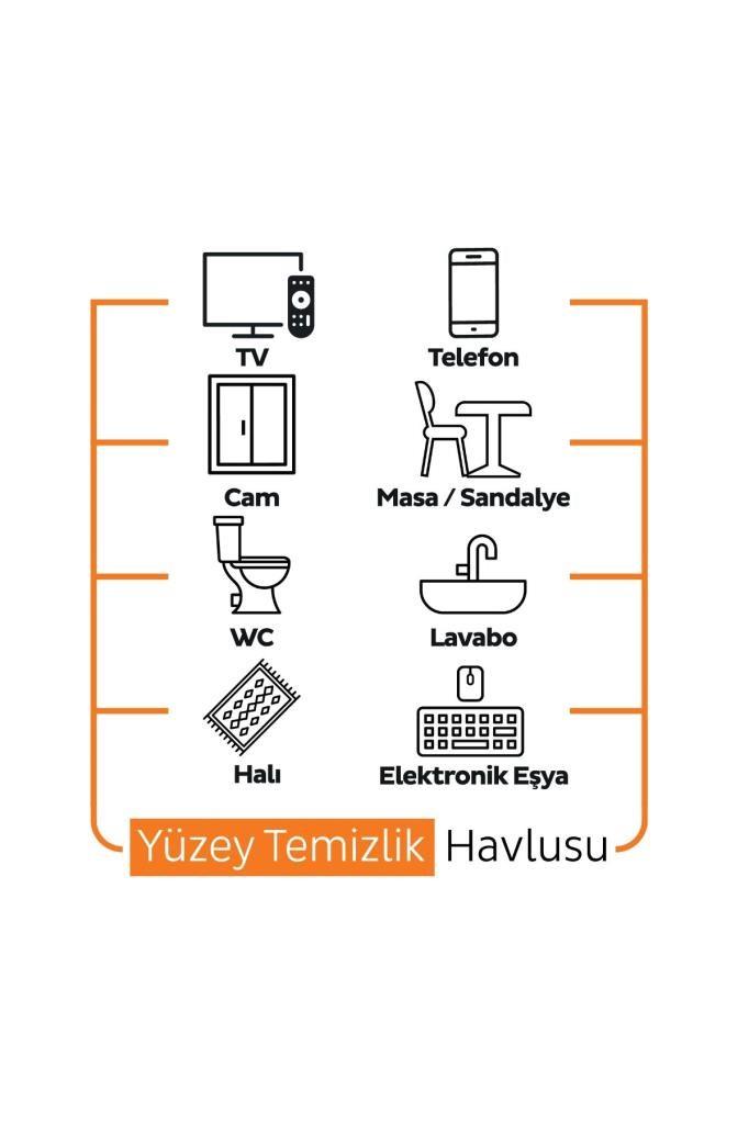Sleepy Meyve Serisi Yüzey Temizlik Havlusu Mendili Portakal 100 Yaprak