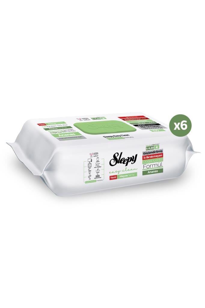 Sleepy Meyve Serisi Yüzey Temizlik Havlusu Mendili Ananas 6x100 (600 Yaprak)