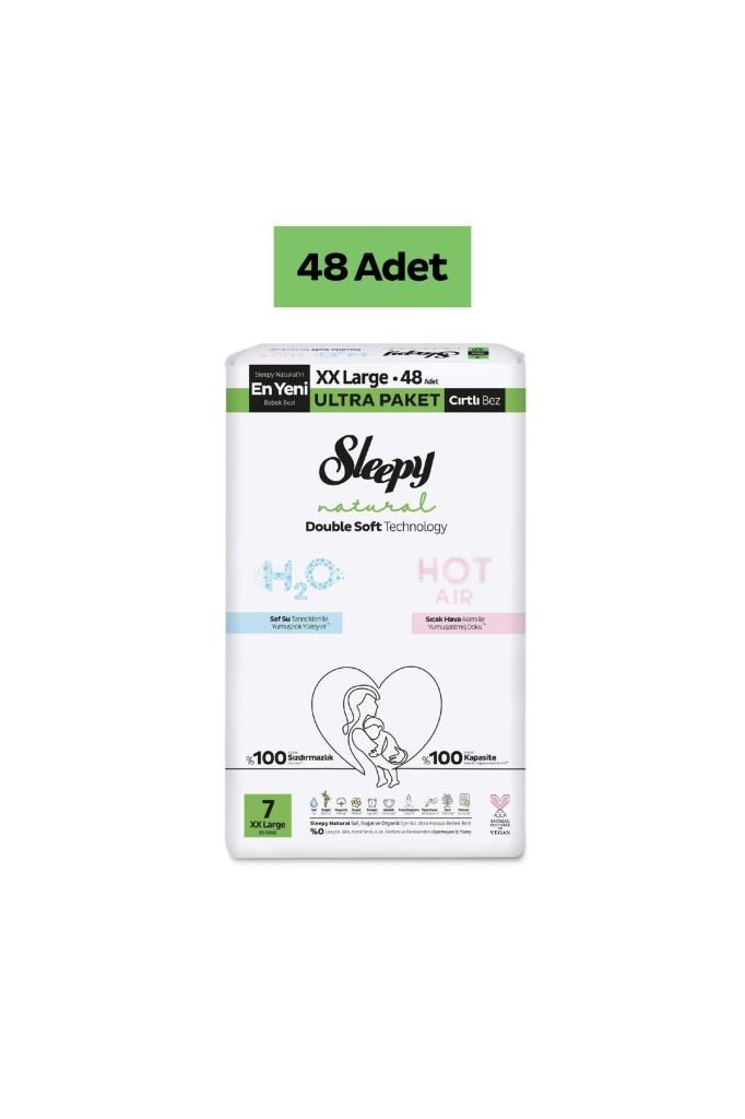 Sleepy Natural Double Soft Ultra Paket Bebek Bezi 7 Numara Xxlarge 48 Adet