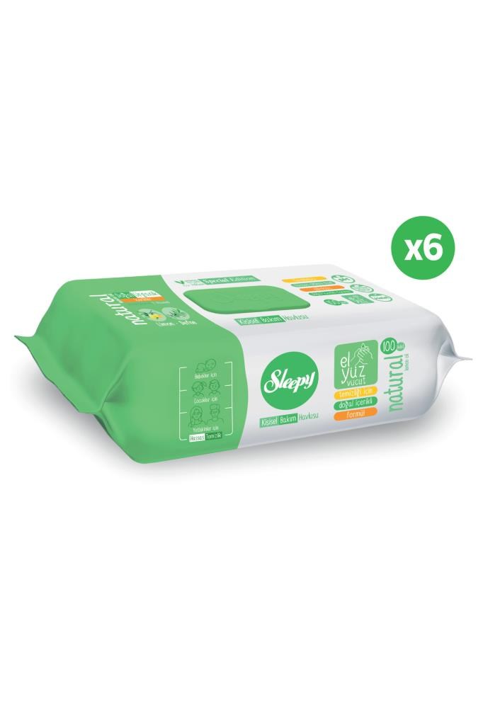 Sleepy Natural Kişisel Bakım Havlusu 6x100 (600 Yaprak)