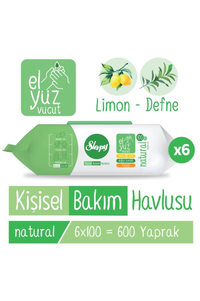 Sleepy Natural Kişisel Bakım Havlusu 6x100 (600 Yaprak)