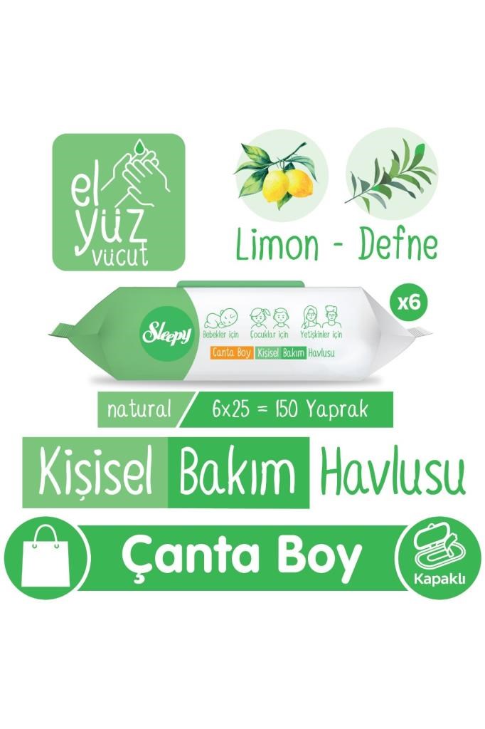 Sleepy Natural Kişisel Bakım Havlusu Çanta Boy 6x25 (150 Yaprak)