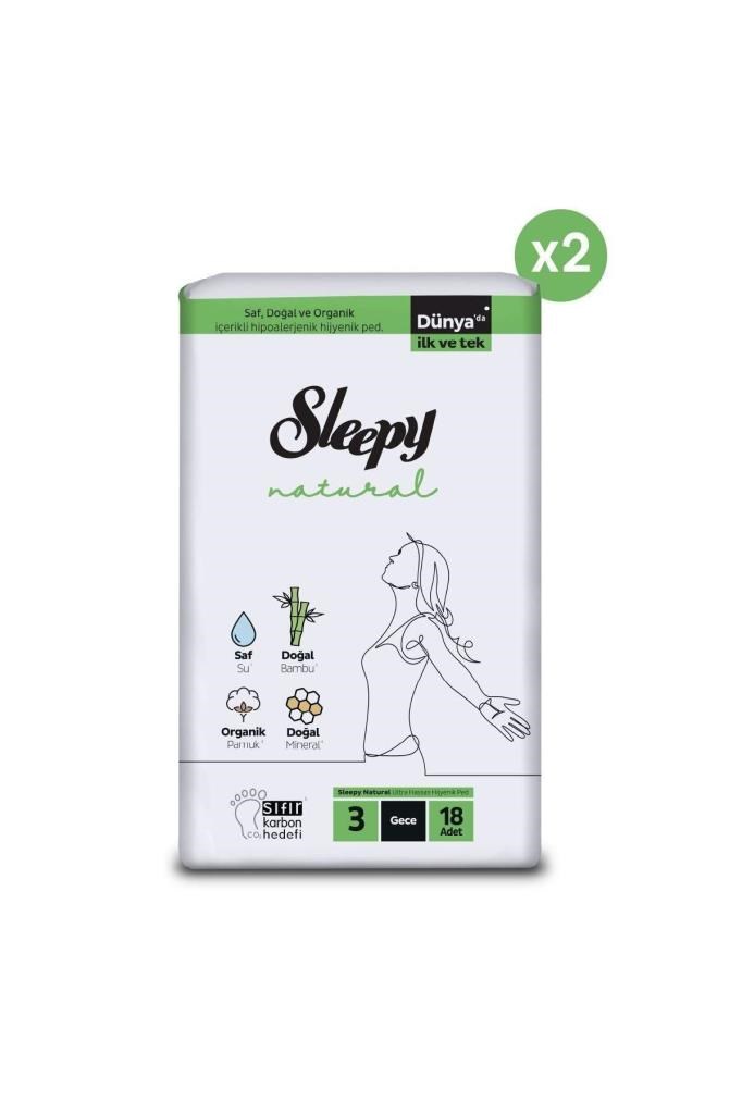 Sleepy Natural Ultra Hassas Hijyenik Ped Gece 36 Adet Ped