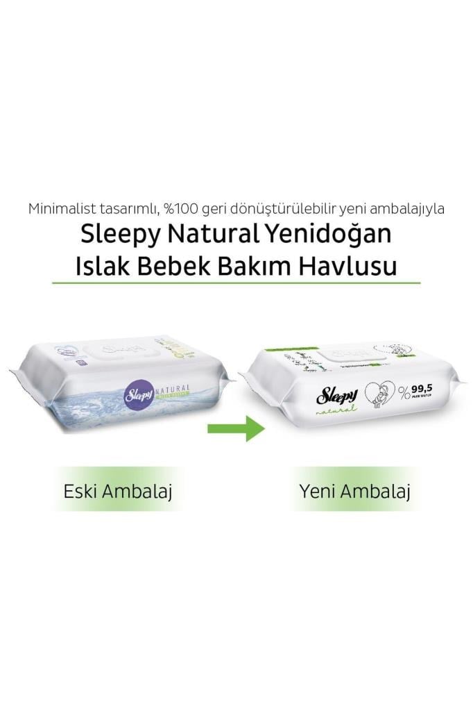 Sleepy Natural Yenidoğan Islak Bebek Bakım Havlusu 6x60 (360 Yaprak)