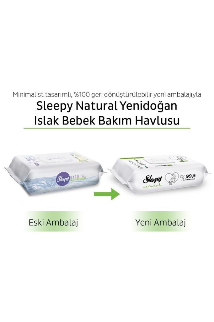Sleepy Natural Yenidoğan Islak Bebek Bakım Havlusu 6x90 (540 Yaprak)