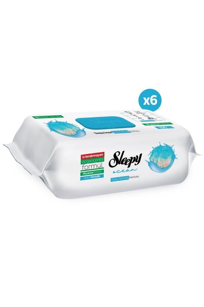 Sleepy Ocean Yüzey Temizlik Havlusu&Mendili Okyanus Esintisi 6x100 (600 Yaprak)