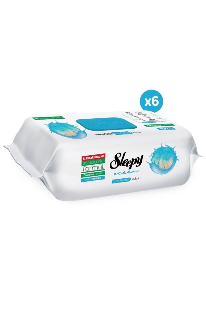 Sleepy Ocean Yüzey Temizlik Havlusu&Mendili Okyanus Esintisi 6x100 (600 Yaprak)