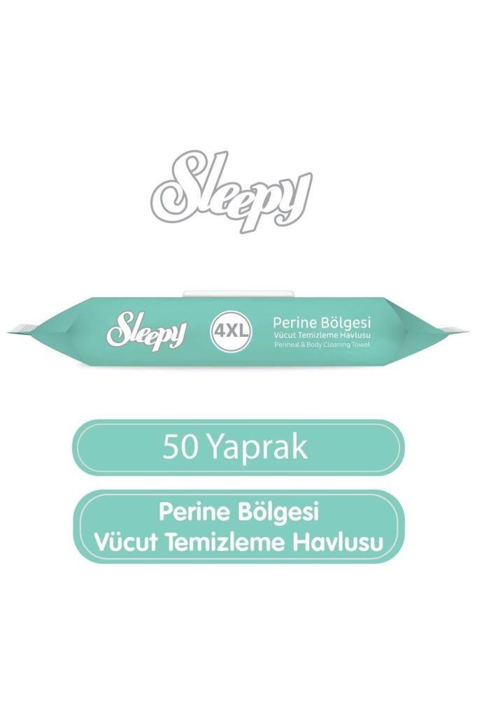 Sleepy Perine Bölgesi Vücut Temizleme Havlusu 50 Yaprak