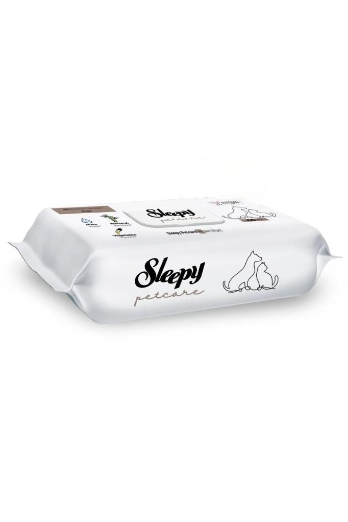 Sleepy Petcare Evcil Hayvan Islak Havlusu 60 Yaprak 3 Paket Kedi Köpek Pati Sevimli Dostlar