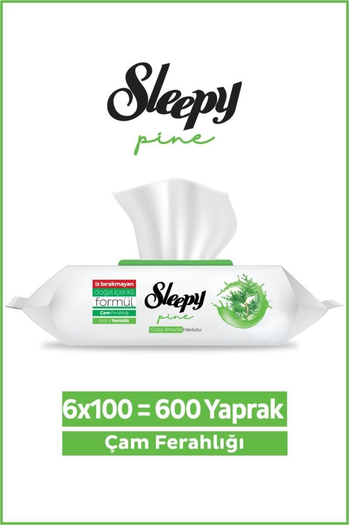 Sleepy Pine Yüzey Temizlik Havlusu&Mendili Çam Ferahlığı 6x100 (600 Yaprak)