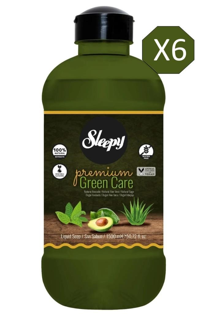 Sleepy Premium Green Care Sıvı Sabun 1500 ml X 6 Adet