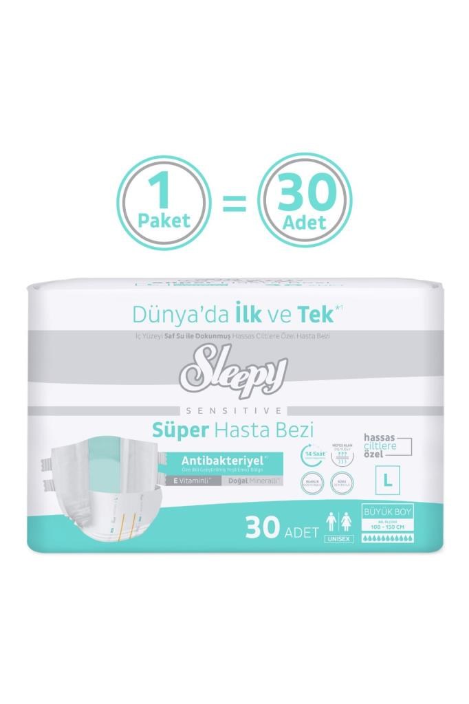 Sleepy Sensitive Süper Yetişkin Hasta Bezi Large 30 Adet