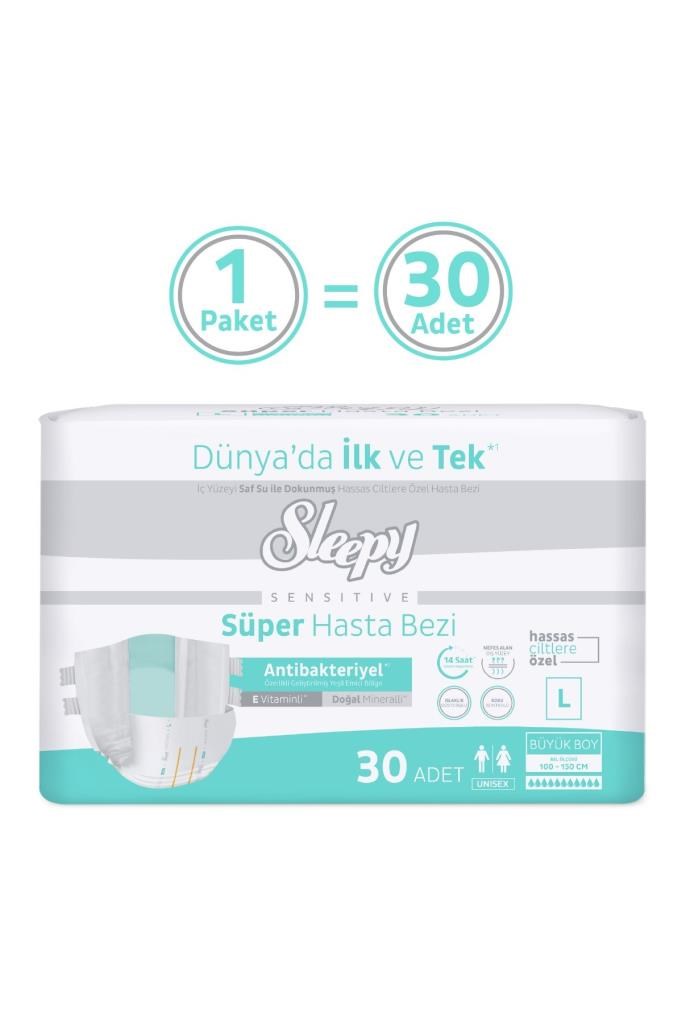 Sleepy Sensitive Süper Yetişkin Hasta Bezi Large 30 Adet