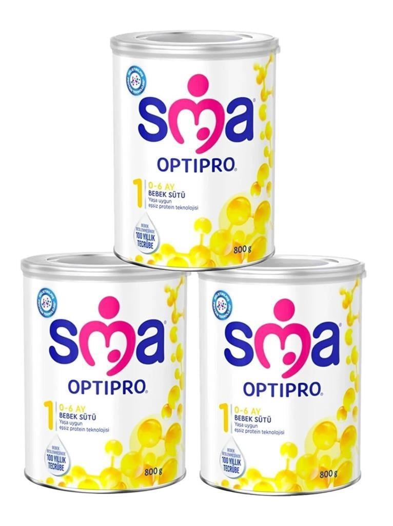 Sma Optipro 1 No 800g 0-6 Ay Bebek Devam Sütü x3 Adet