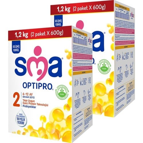 SMA Optipro Probiyotik 2 6-12 Ay Bebek Sütü 1200 gr X 2 Adet