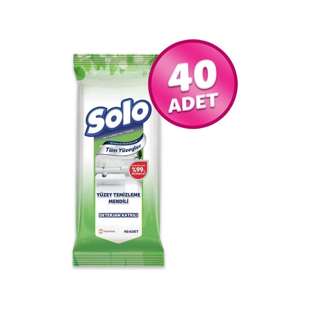 Solo Tüm Yüzeyler Islak Temizlik Mendili 40'lı