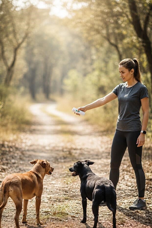 Tiny Kiwipets KPE-10906 3'ü 1 Arada Köpek Kovucu Hayvan Eğitim Cihazı | Ultrasonik Eğitim & Havlama Kontrolü & LED Işıklı