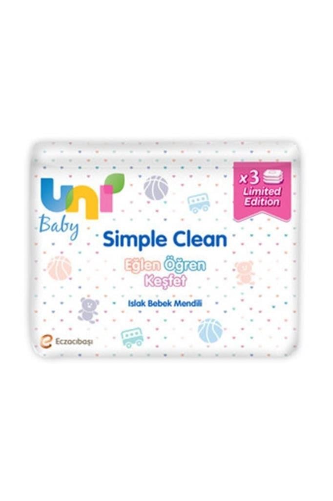 Uni Baby Simple Clean Islak Bebek Mendili 52'li 3'lü Paket