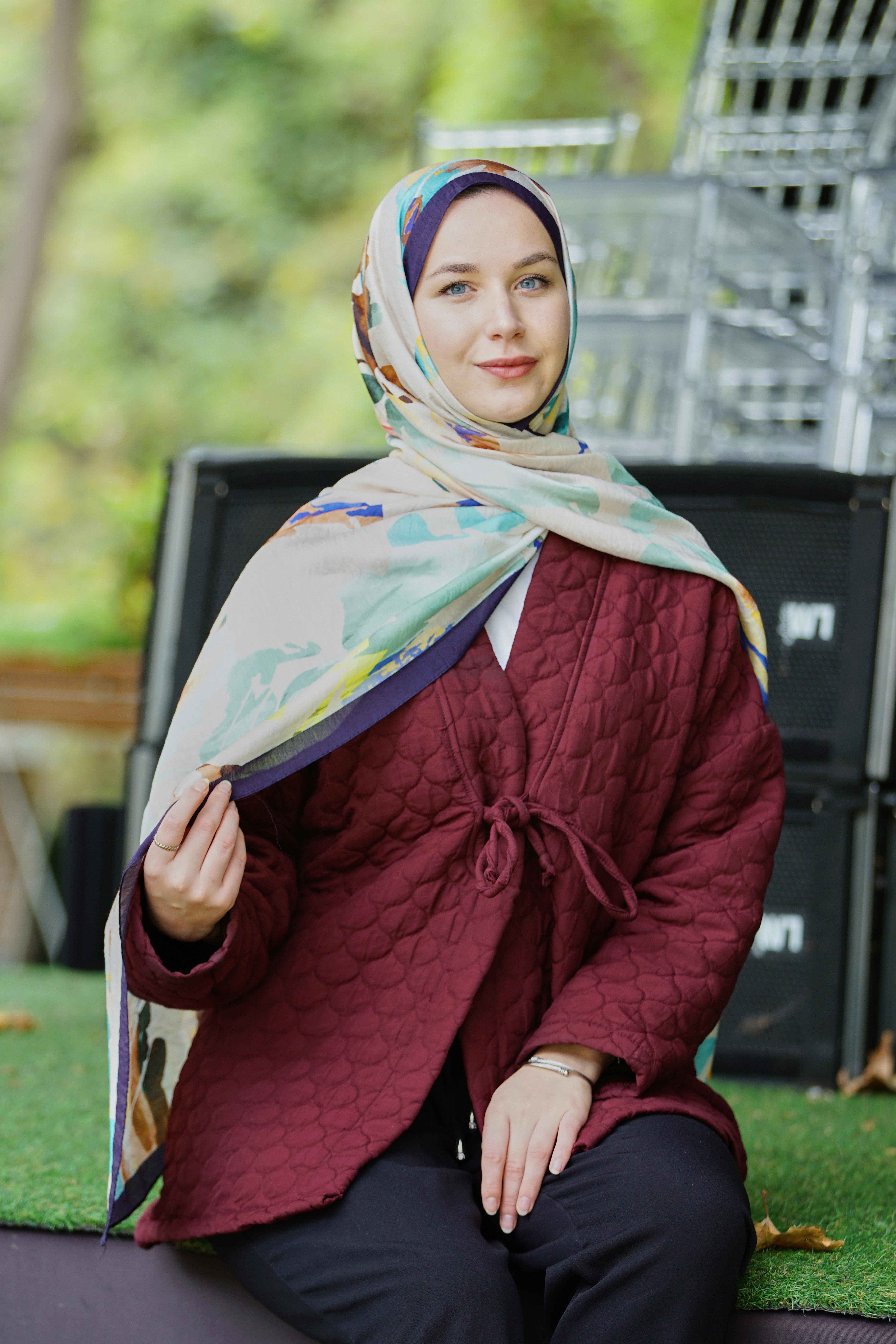 Loryan Scarf Aliza Şal - Lacivert/Ekru