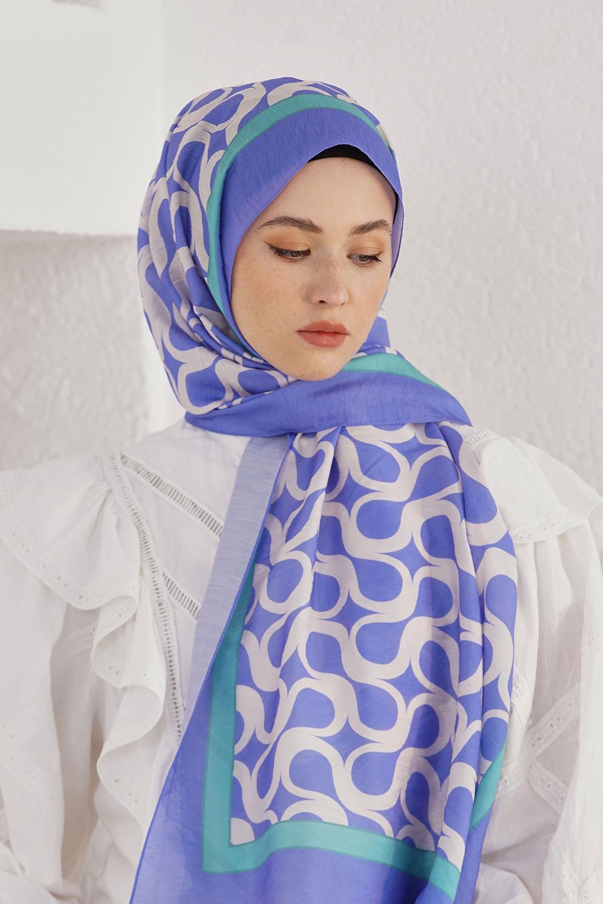 Loryan Scarf Diamond Şal - Diamond Mirror İpeksi Şal 4289 Benetton