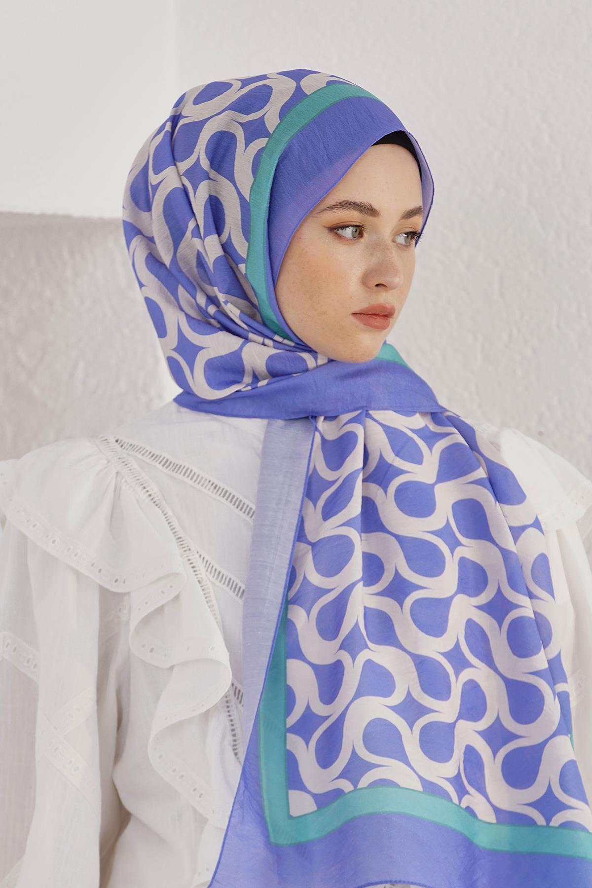 Loryan Scarf Diamond Şal - Diamond Mirror İpeksi Şal 4289 Benetton