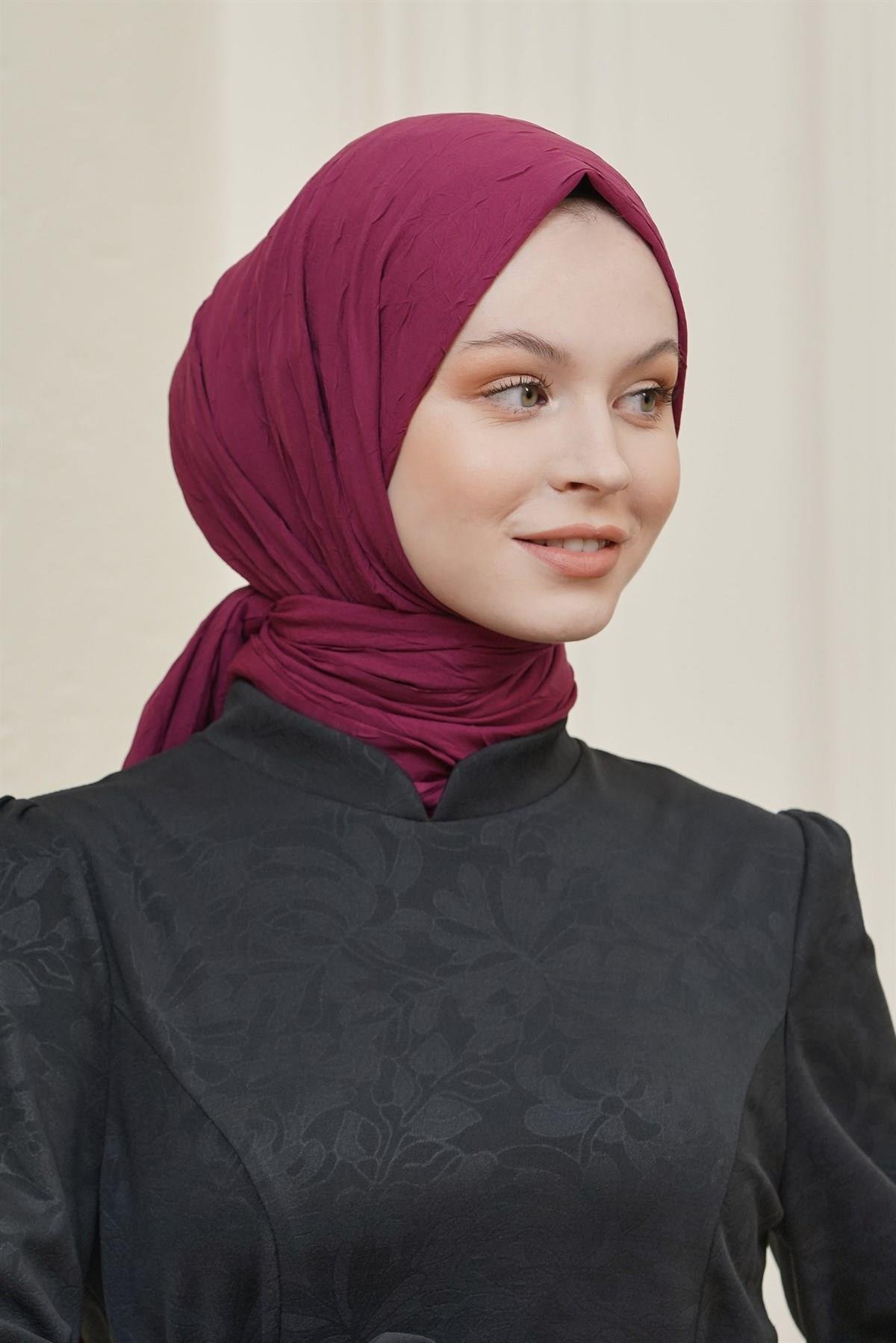 Loryan Scarf Viva Crush Bambu Kraş Şal Vişne