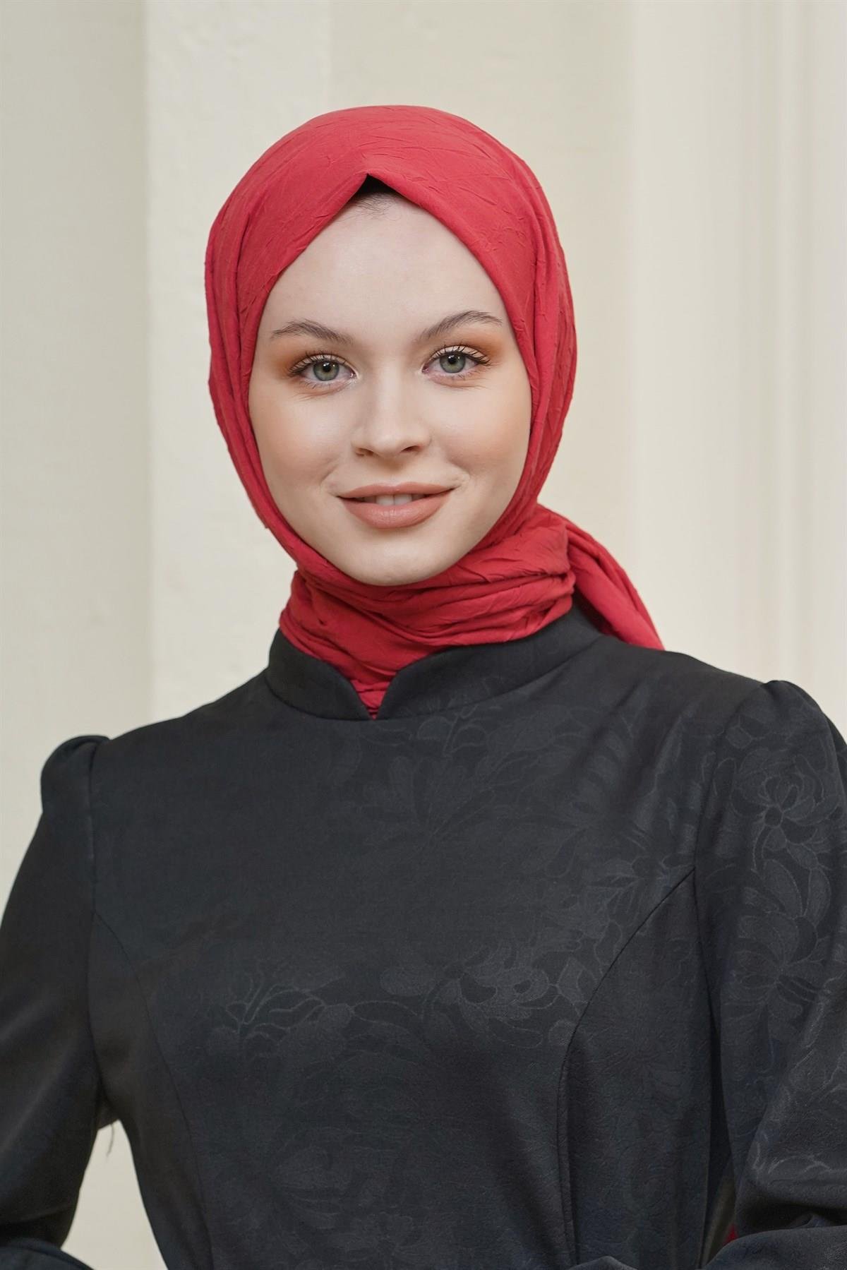 Loryan Scarf Viva Crush Bambu Kraş Şal Nar Çiçeği