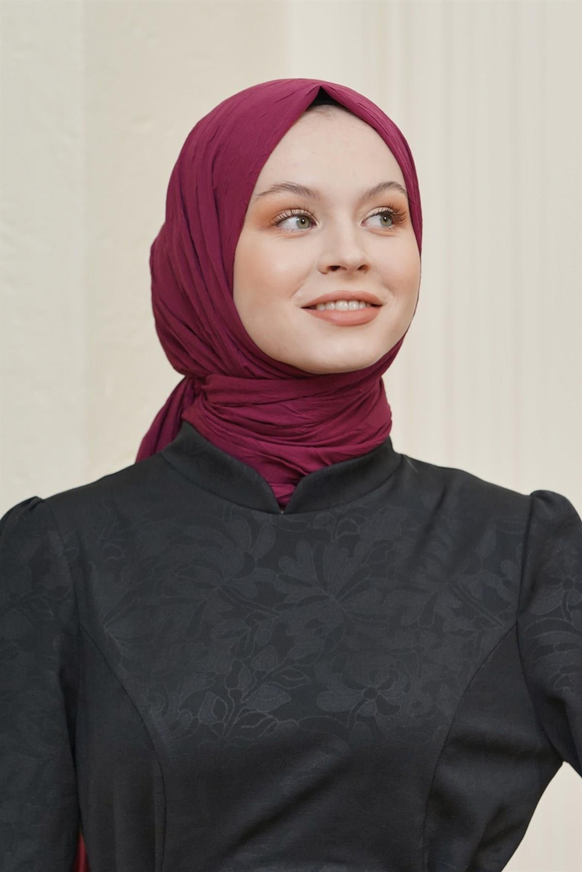Loryan Scarf Viva Crush Bambu Kraş Şal Vişne