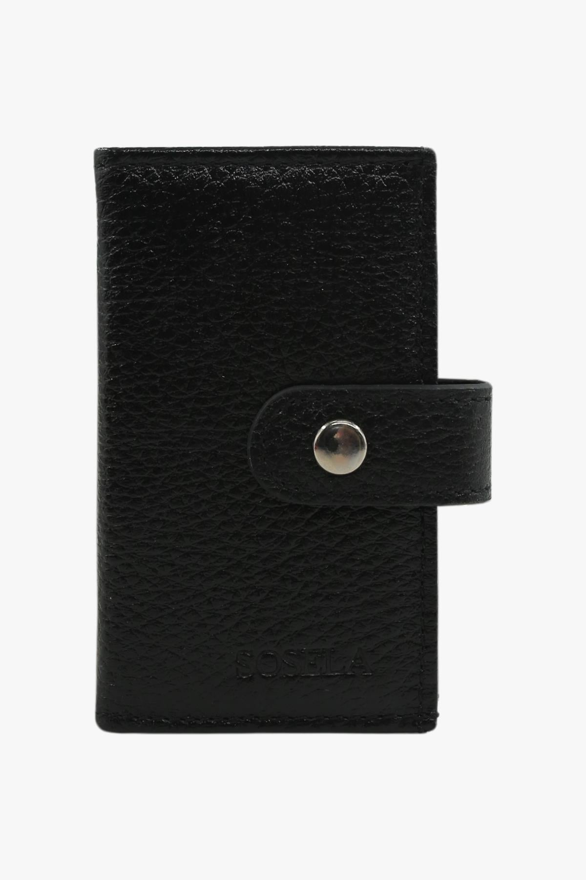 Sosela 23-1029 Henri Siyah Hakiki Deri Kartlık