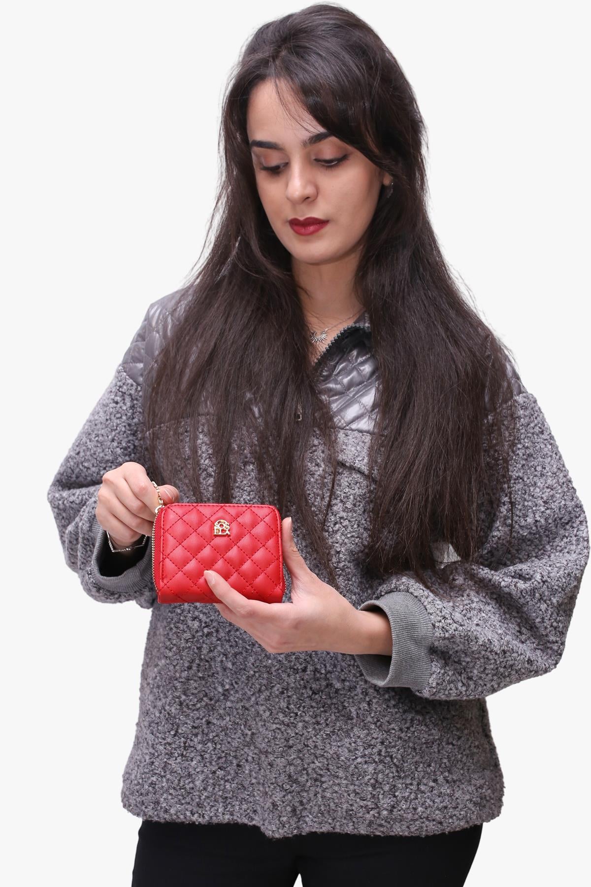 Sosela 56-4034 Kadın Lady Kırmızı Cüzdan