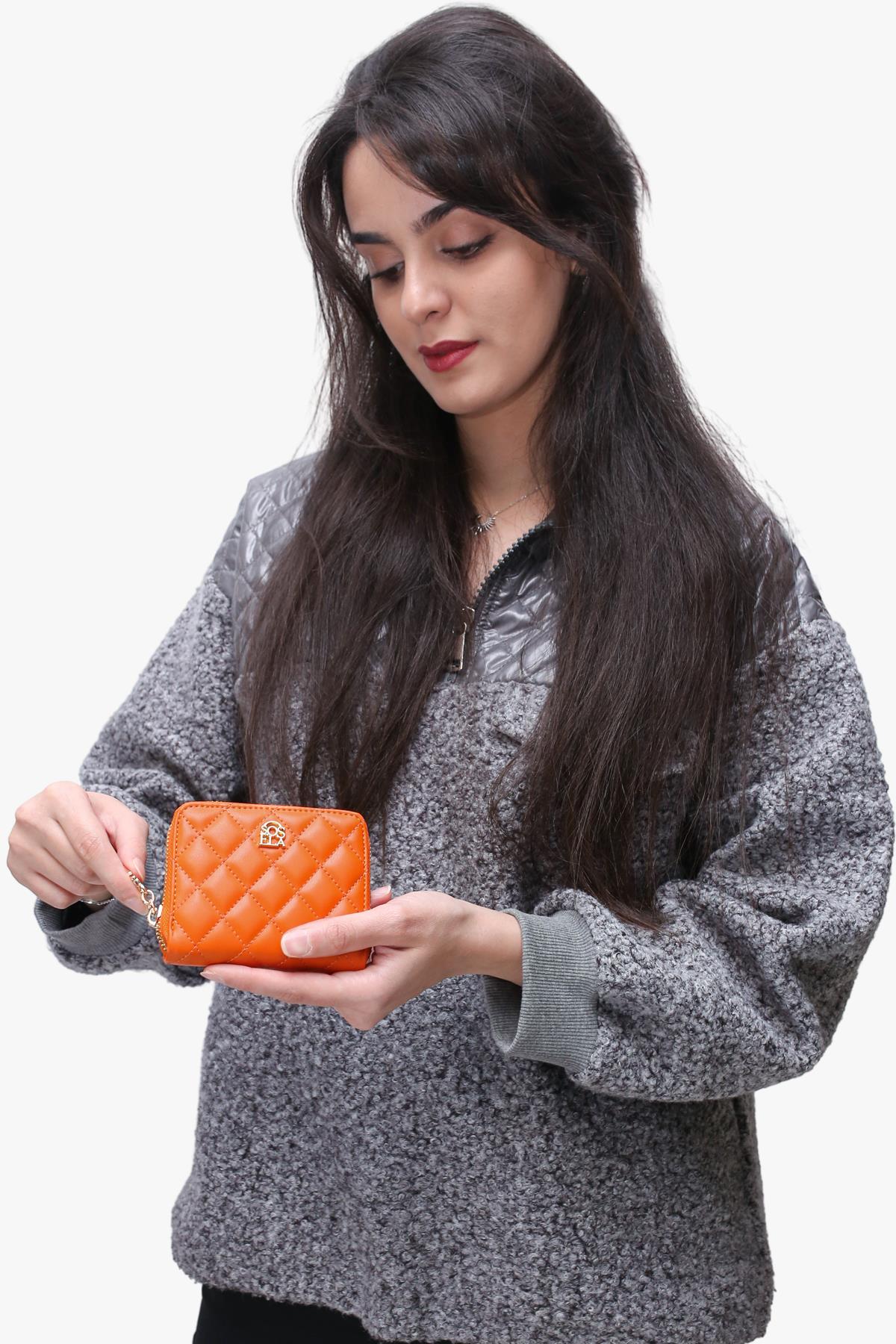 Sosela 56-4034 Kadın Lady Turuncu Cüzdan