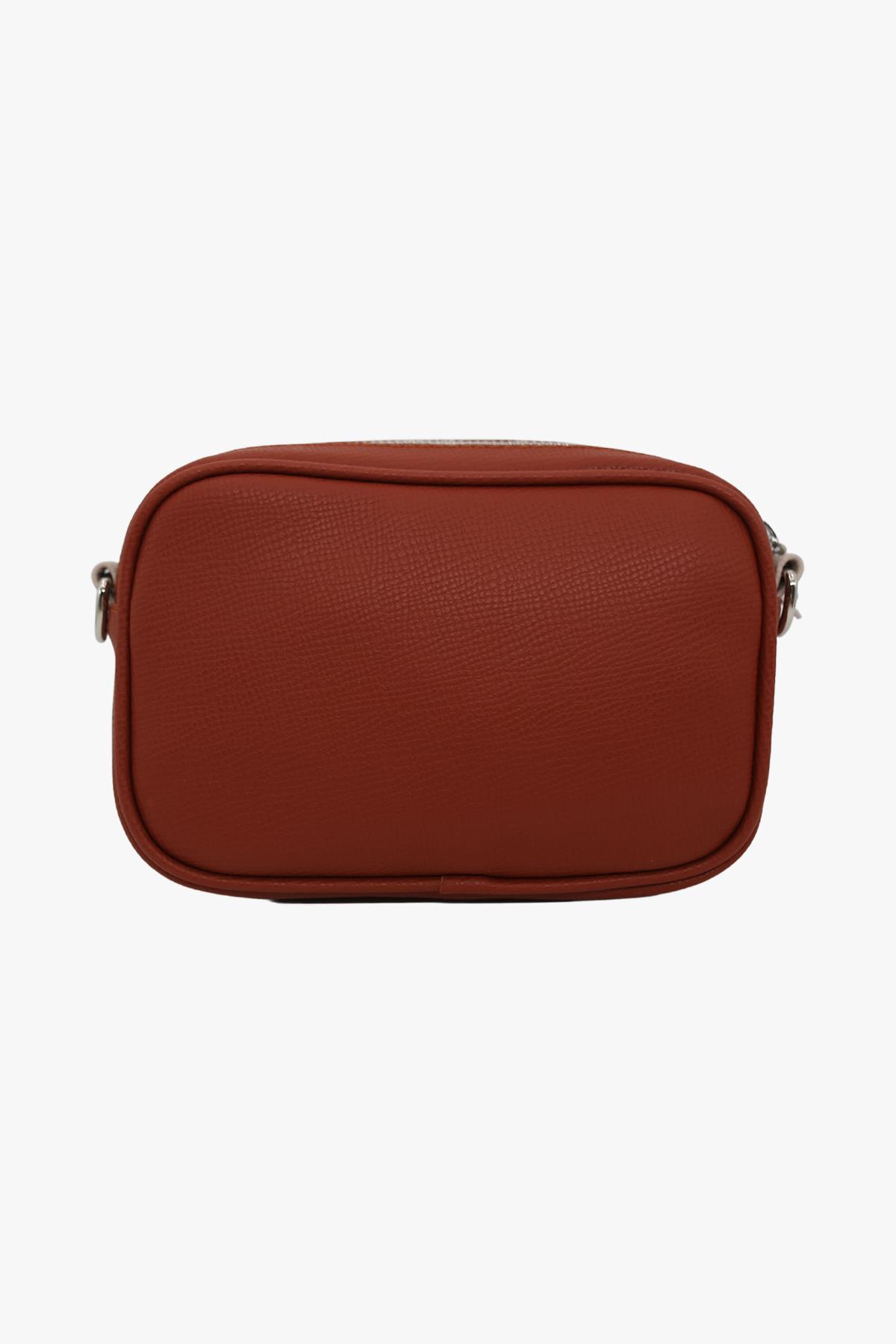 Sosela 67-7063 Kadın Bej-Kiremit Çarpraz Askılı Çanta