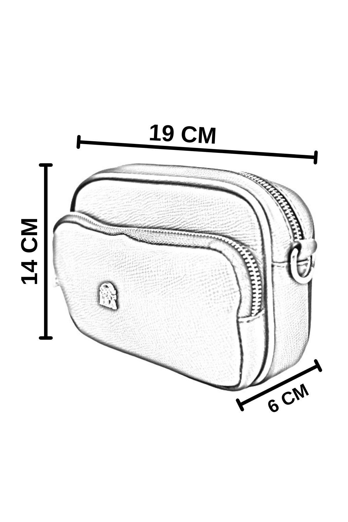Sosela 67-7063 Kadın Bej-Kiremit Çarpraz Askılı Çanta