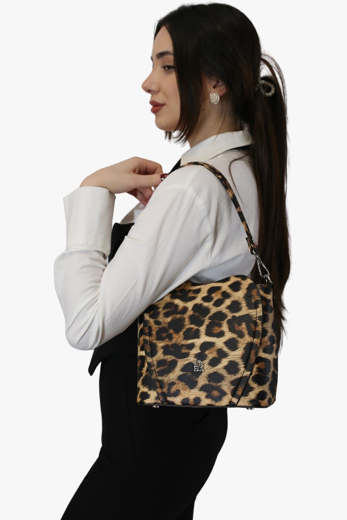 Sosela 67-7123 Kadın Leopar Çapraz Askılı Çanta