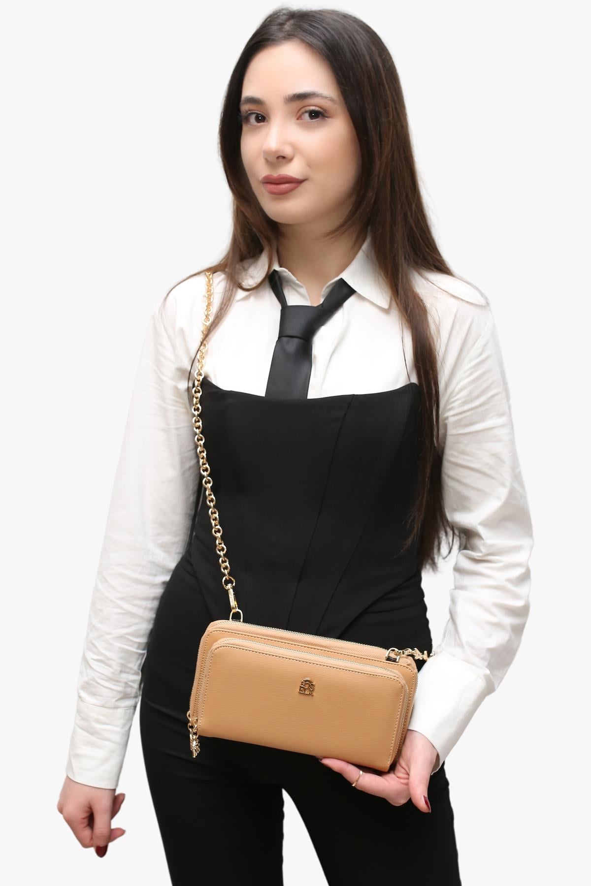 Sosela 67-7142 Kadın Eliza Açık Taba Çarpraz Askılı Çanta