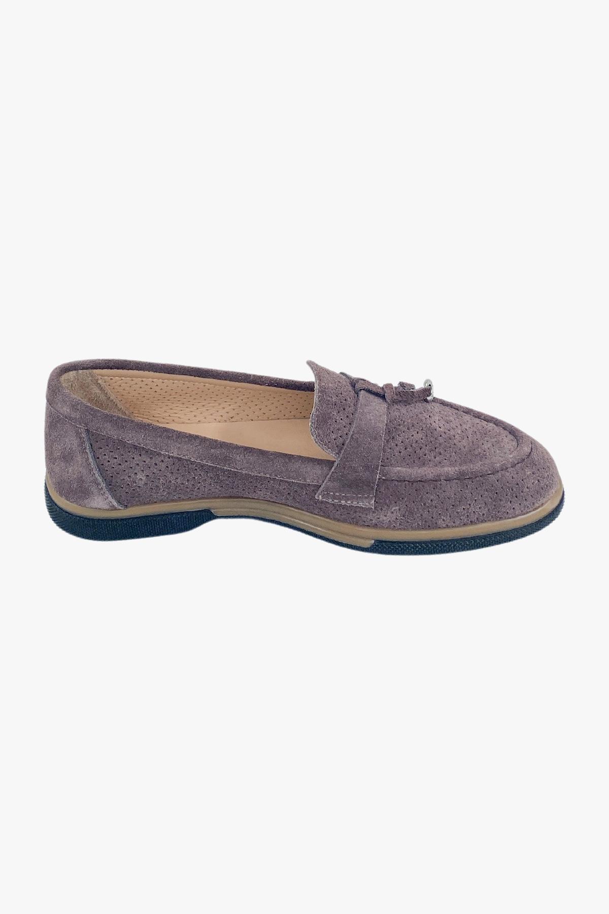 Sosela 78-01-70002 Kadın Süet Vizon Loafer